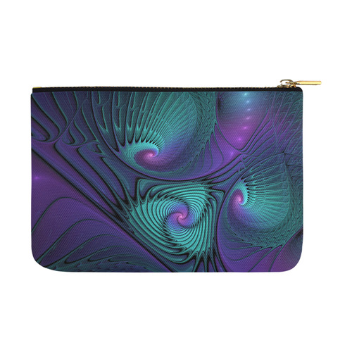 Purple meets Turquoise modern abstract Fractal Art Carry-All Pouch 12.5''x8.5''