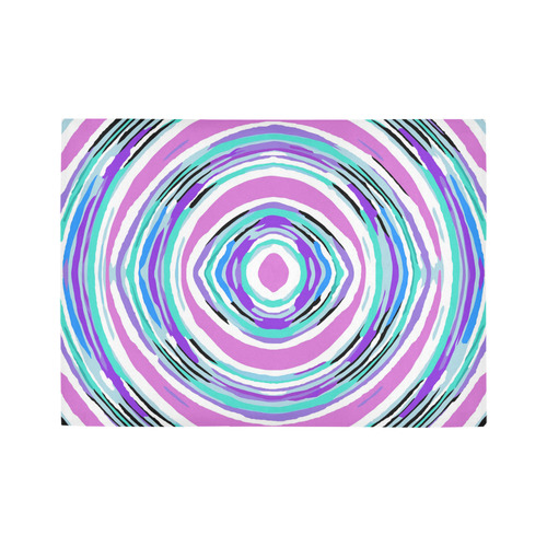 psychedelic graffiti circle pattern abstract in pink blue purple Area Rug7'x5'