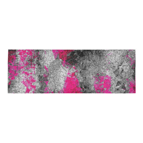 vintage psychedelic painting texture abstract in pink and black with noise and grain Area Rug 9'6''x3'3''