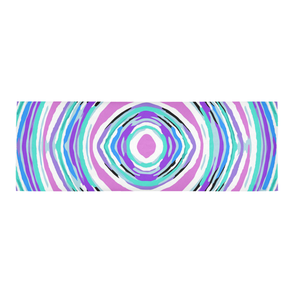 psychedelic graffiti circle pattern abstract in pink blue purple Area Rug 9'6''x3'3''