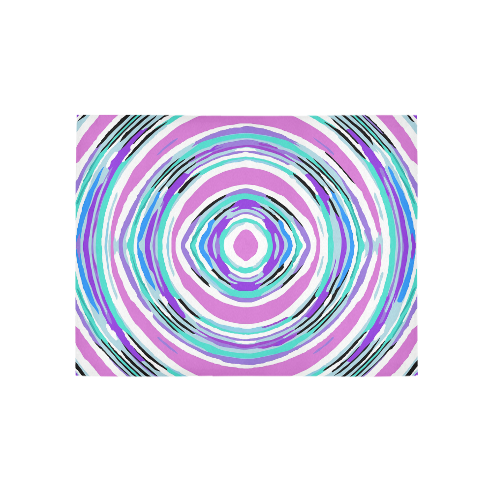 psychedelic graffiti circle pattern abstract in pink blue purple Area Rug 5'3''x4'