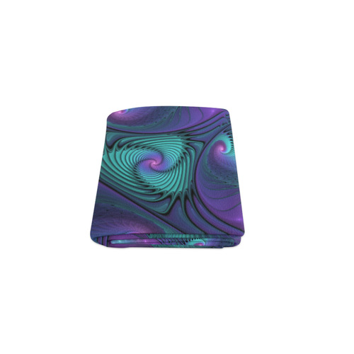 Purple meets Turquoise modern abstract Fractal Art Blanket 40"x50"