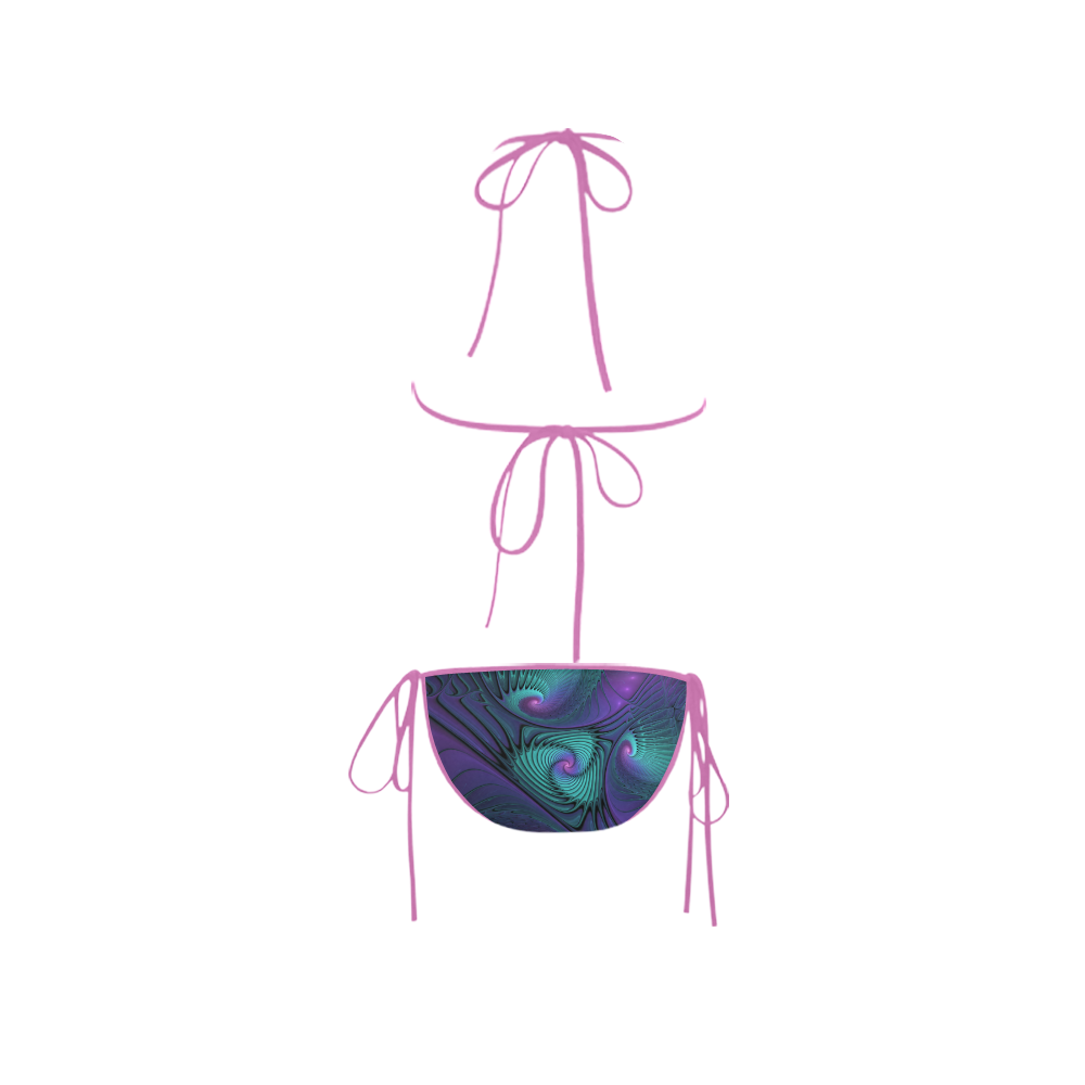 Purple meets Turquoise modern abstract Fractal Art Custom Bikini Swimsuit