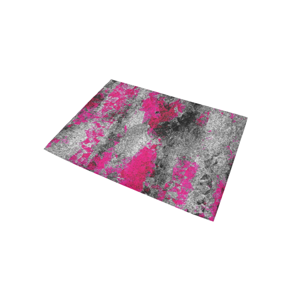vintage psychedelic painting texture abstract in pink and black with noise and grain Area Rug 5'x3'3''