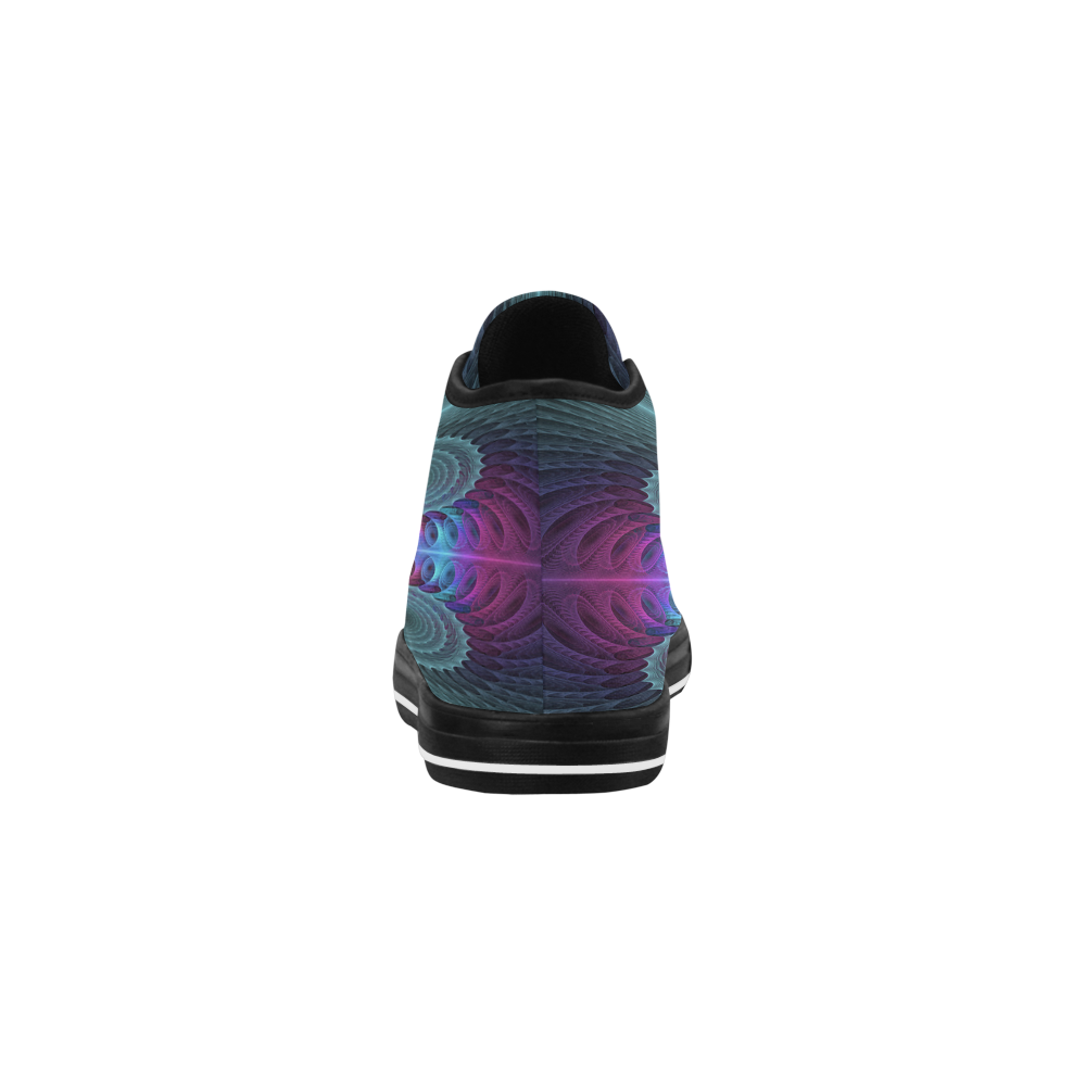 Mandala From Center Colorful Fractal Art With Pink Vancouver H Women's Canvas Shoes (1013-1)
