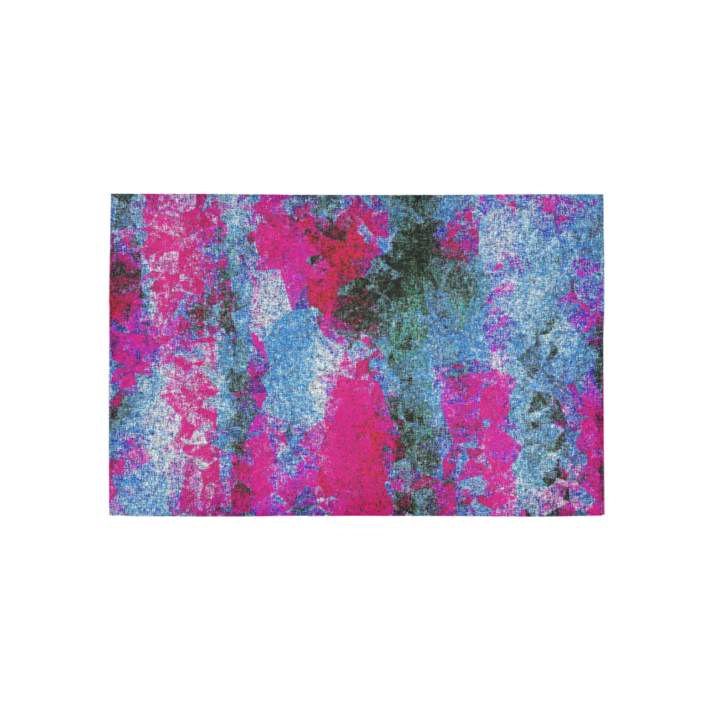 vintage psychedelic painting texture abstract in pink and blue with noise and grain Area Rug 5'x3'3''