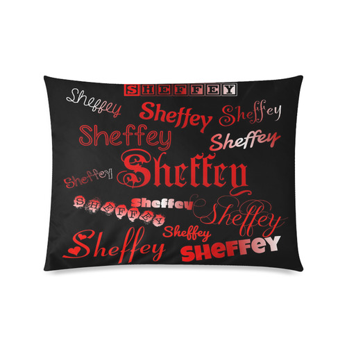 Sheffey Fonts - Red on Black Custom Picture Pillow Case 20"x26" (one side)