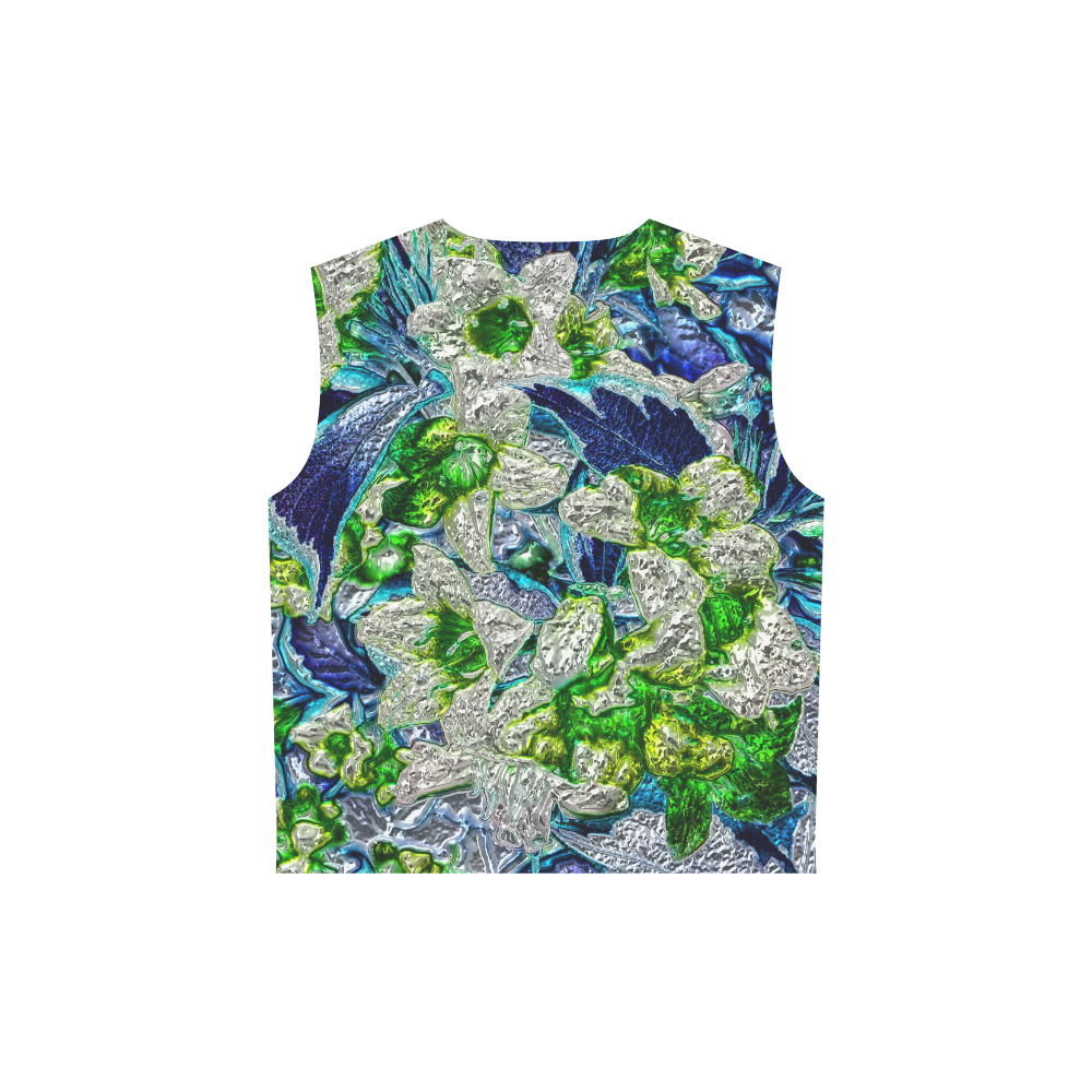 Floral glossy Chrome 2A by FeelGood All Over Print Sleeveless Hoodie for Women (Model H15)