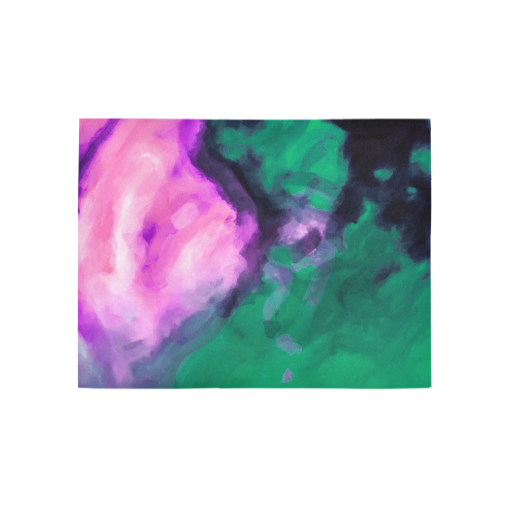 psychedelic splash painting texture abstract background in green and pink Area Rug 5'3''x4'