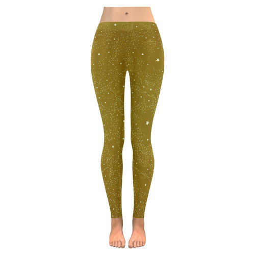 Awesome allover Stars 01C by FeelGood Women's Low Rise Leggings (Invisible Stitch) (Model L05)