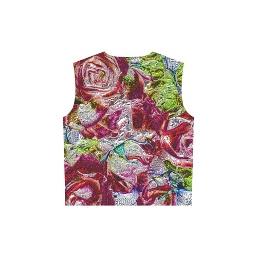Floral glossy  Chrome 01C by FeelGood All Over Print Sleeveless Hoodie for Women (Model H15)