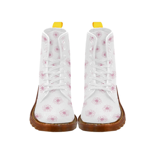 Pink floral pattern Custom Canvas Boots For Women Model 1203H