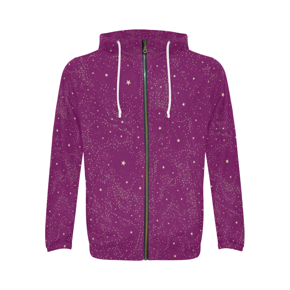 Awesome allover Stars 01E by FeelGood All Over Print Full Zip Hoodie for Men (Model H14)