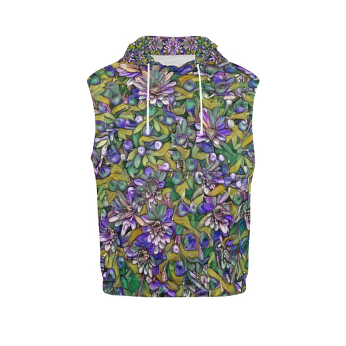 lovely floral 31C by FeelGood All Over Print Sleeveless Hoodie for Women (Model H15)