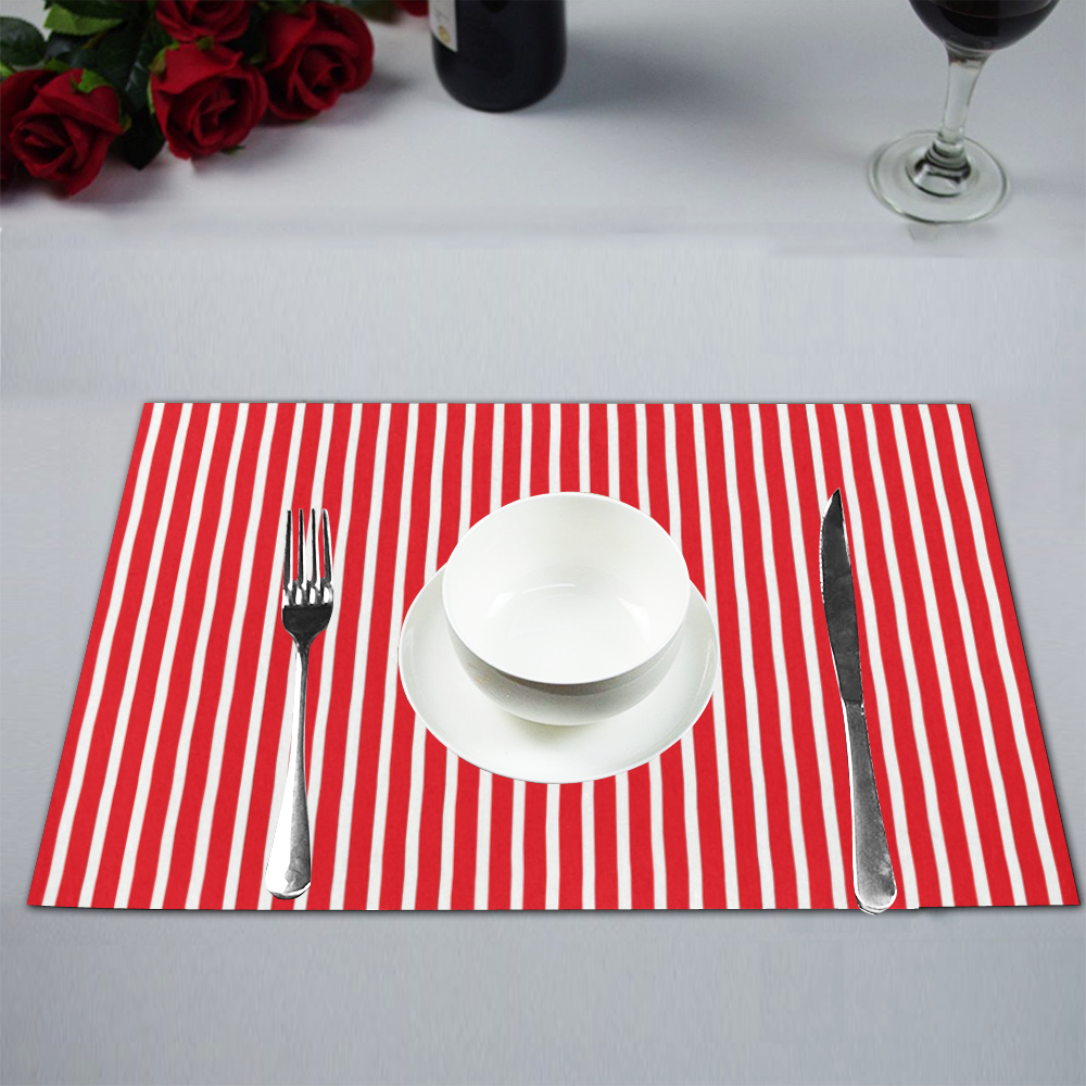 Red White Candy Striped Placemat 12’’ x 18’’ (Set of 4)