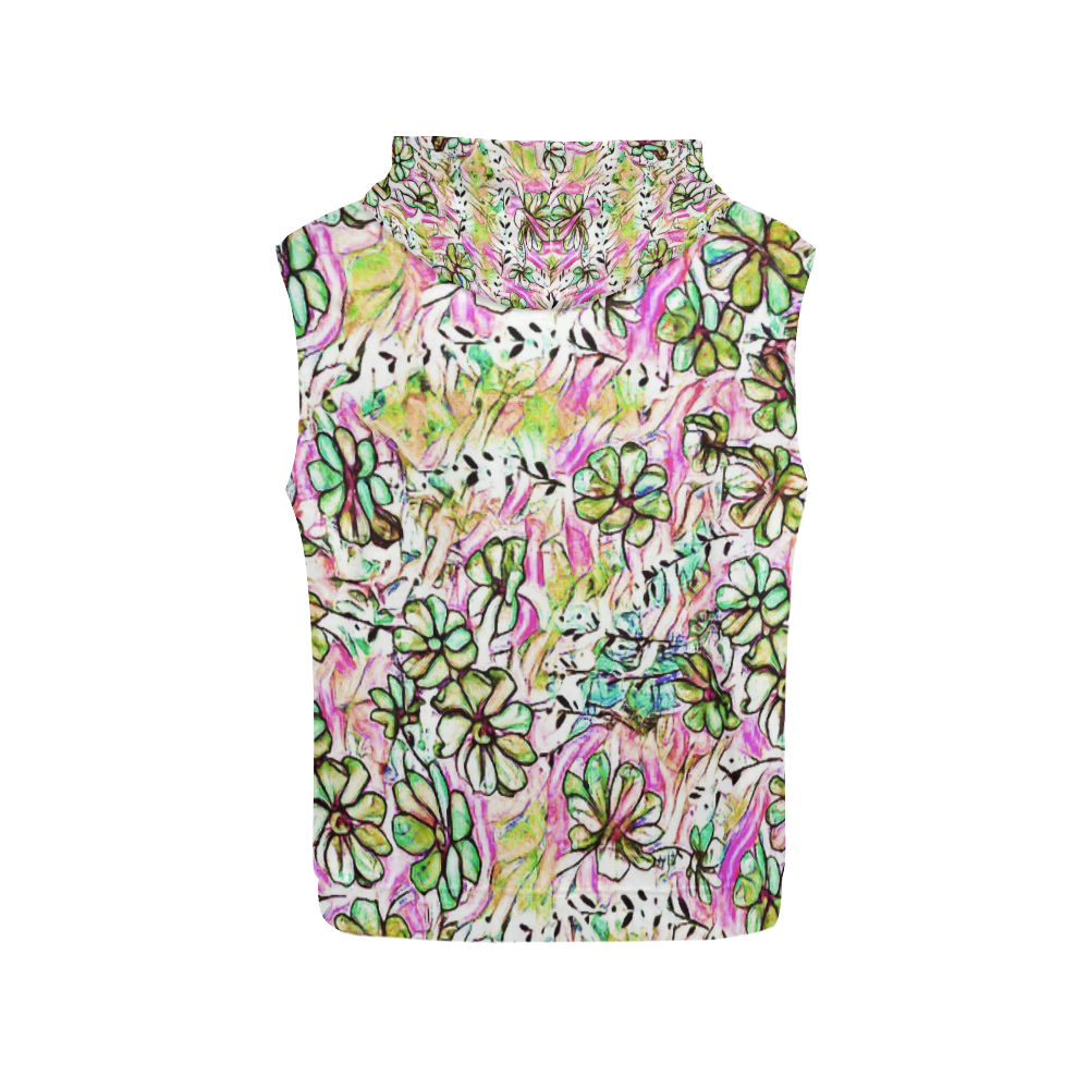 Jolly Floral B by FeelGood All Over Print Sleeveless Hoodie for Women (Model H15)