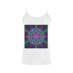 Mandala From Center Colorful Fractal Art With Pink Women's Spaghetti Top (USA Size) (Model T34)