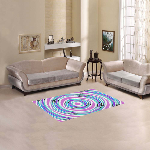 psychedelic graffiti circle pattern abstract in pink blue purple Area Rug 2'7"x 1'8‘’