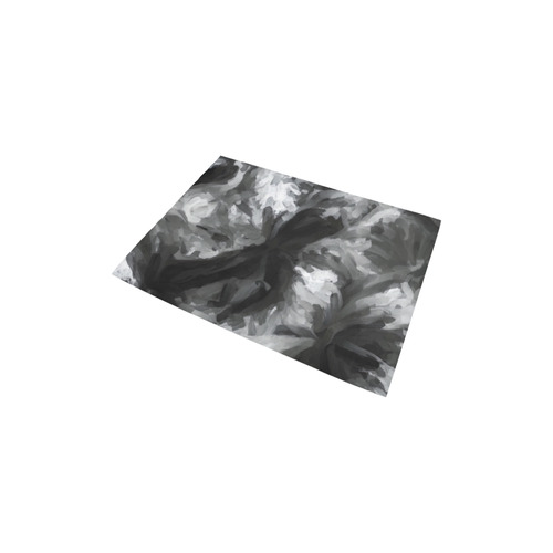 camouflage abstract painting texture background in black and white Area Rug 2'7"x 1'8‘’