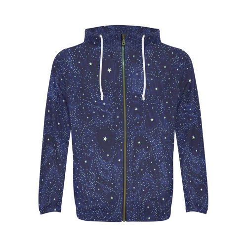 Awesome allover Stars 01B by FeelGood All Over Print Full Zip Hoodie for Men (Model H14)