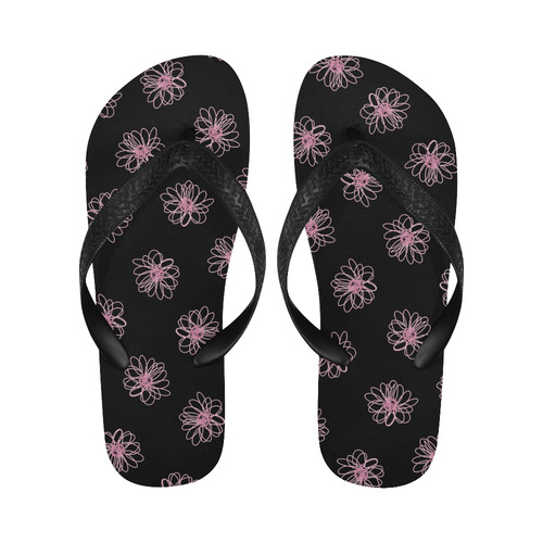 Pink floral pattern Flip Flops for Men/Women (Model 040)