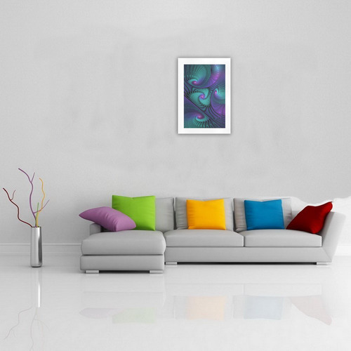 Purple meets Turquoise modern abstract Fractal Art Art Print 16‘’x23‘’