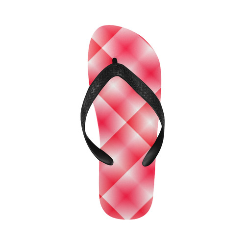 Pink and White Tartan Plaid Flip Flops for Men/Women (Model 040)