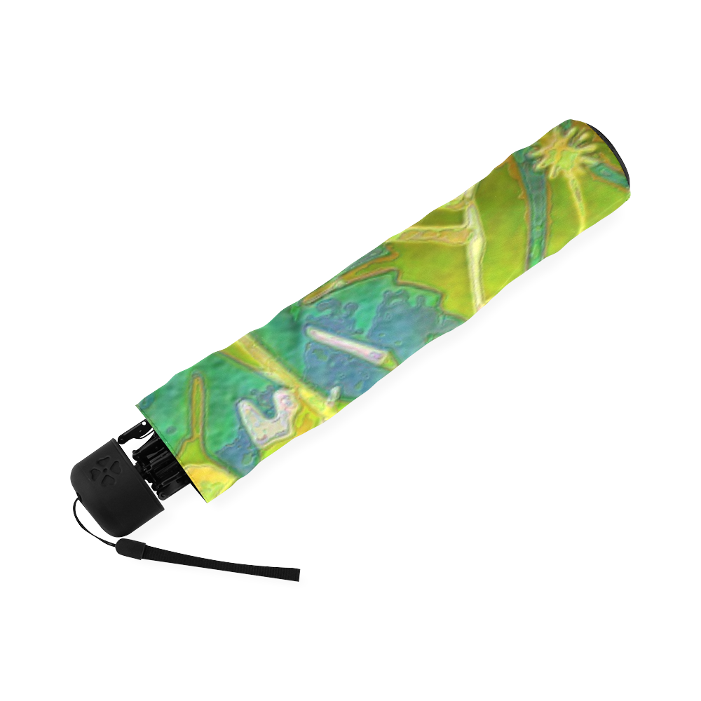 floral 1 in green and blue Foldable Umbrella (Model U01)