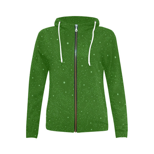 Awesome allover Stars 01D by FeelGood All Over Print Full Zip Hoodie for Women (Model H14)