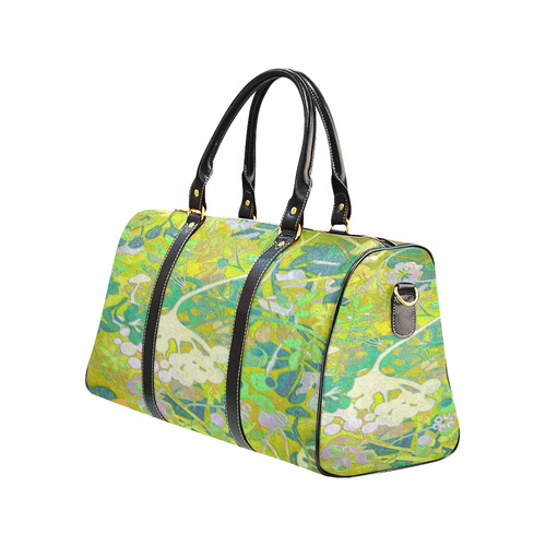 floral 1 in green and blue New Waterproof Travel Bag/Small (Model 1639)