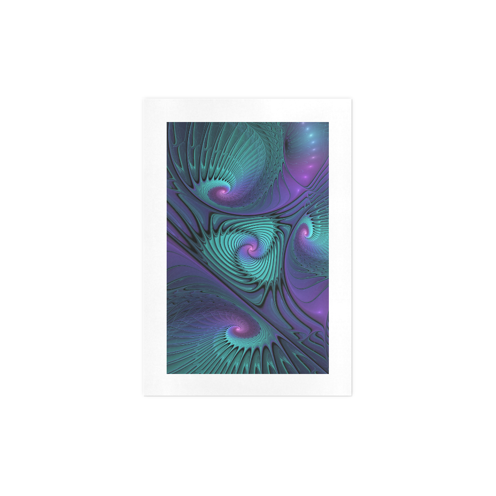 Purple meets Turquoise modern abstract Fractal Art Art Print 7‘’x10‘’