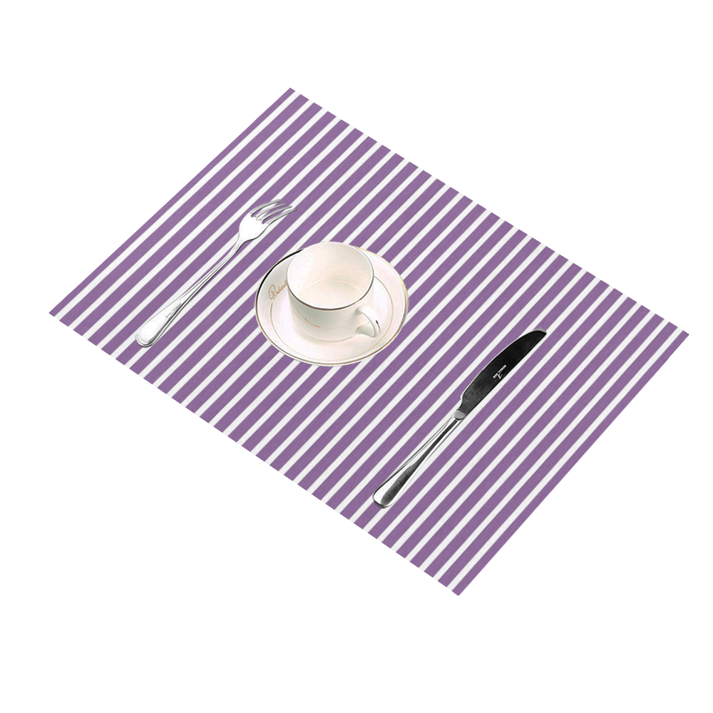 Purple White Candy Striped Placemat 14’’ x 19’’ (Set of 6)