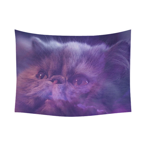 Purple Cat Cotton Linen Wall Tapestry 80"x 60"