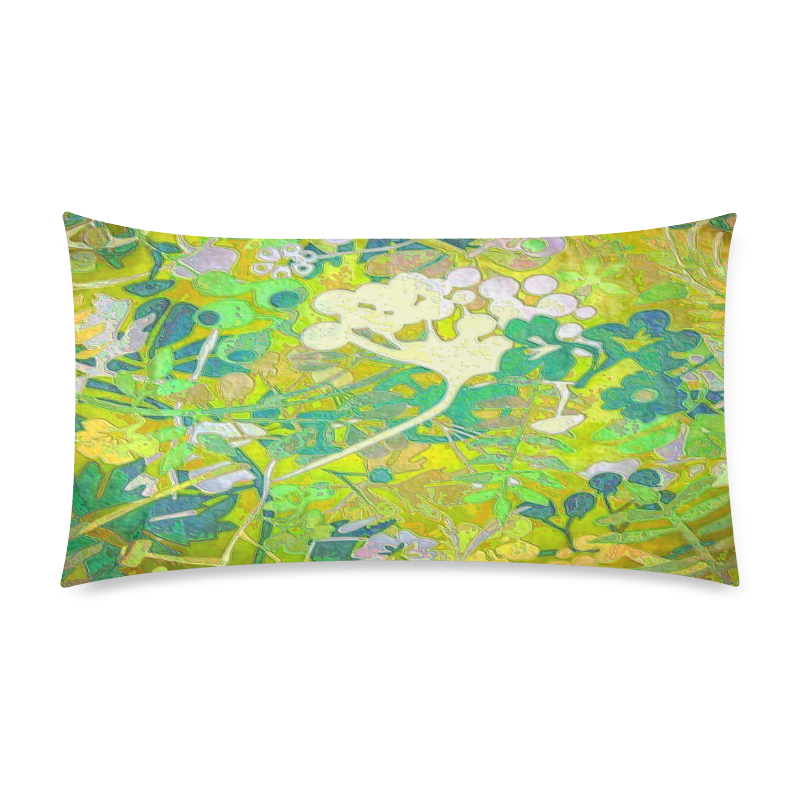 floral 1 double sided Rectangle Pillow Case 20"x36"(Twin Sides)