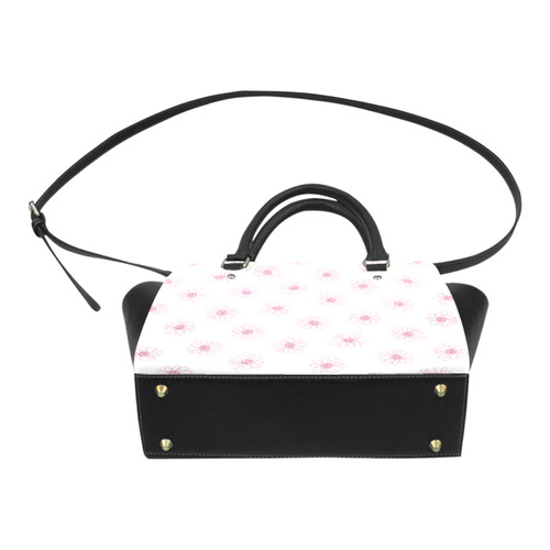 Pink floral pattern Classic Shoulder Handbag (Model 1653)