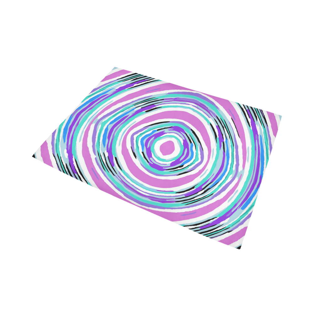 psychedelic graffiti circle pattern abstract in pink blue purple Area Rug7'x5'