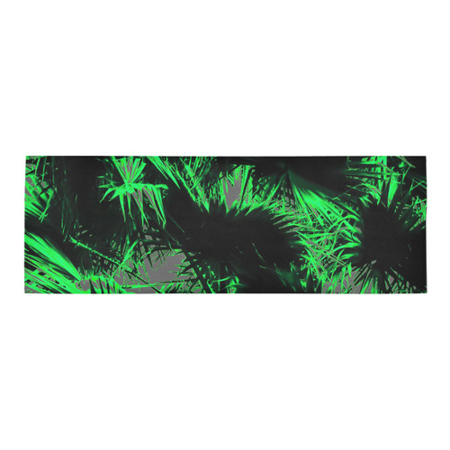 green palm leaves texture abstract background Area Rug 9'6''x3'3''