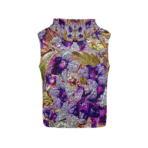 Floral glossy Chrome 2B by FeelGood All Over Print Sleeveless Hoodie for Women (Model H15)