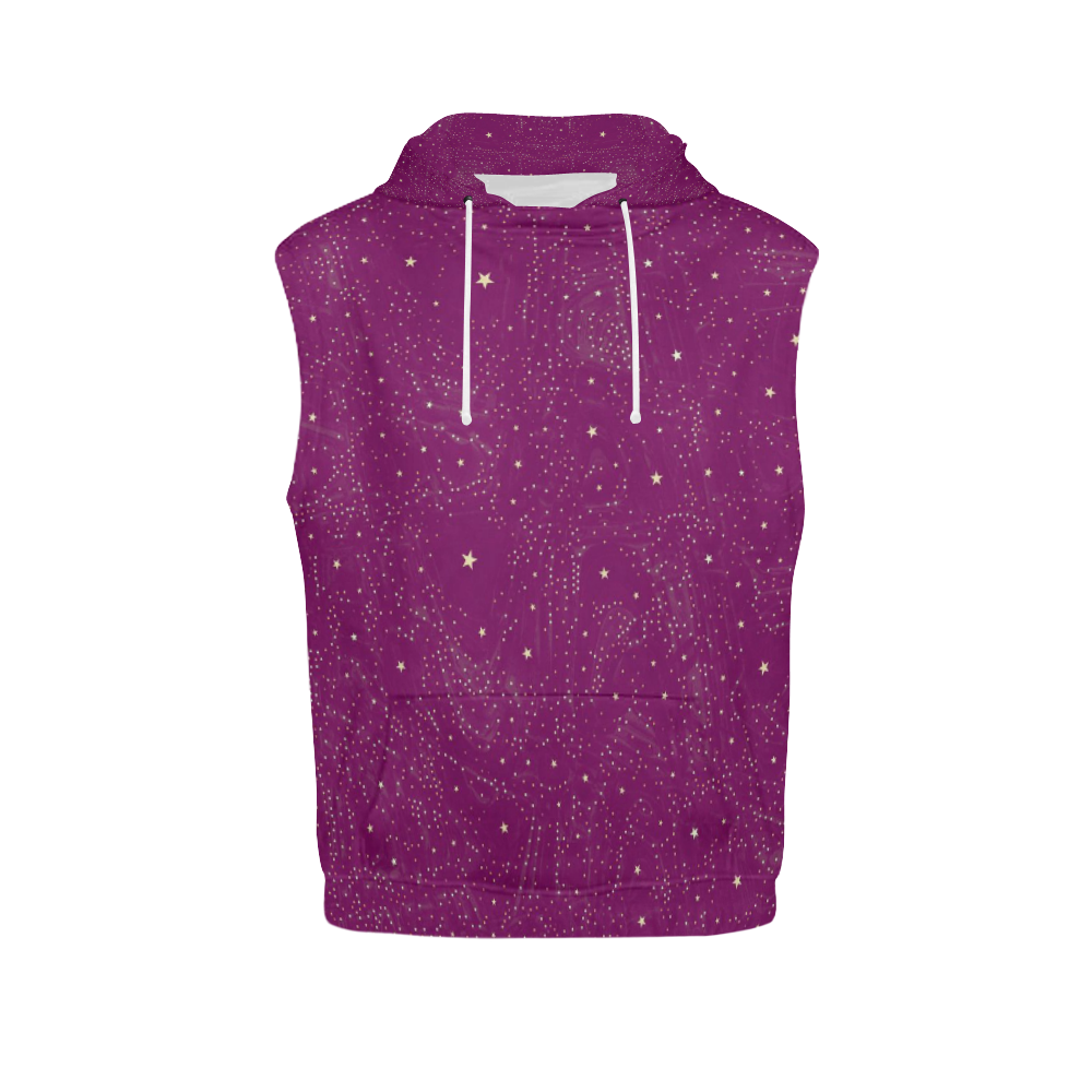 Awesome allover Stars 01E by FeelGood All Over Print Sleeveless Hoodie for Women (Model H15)