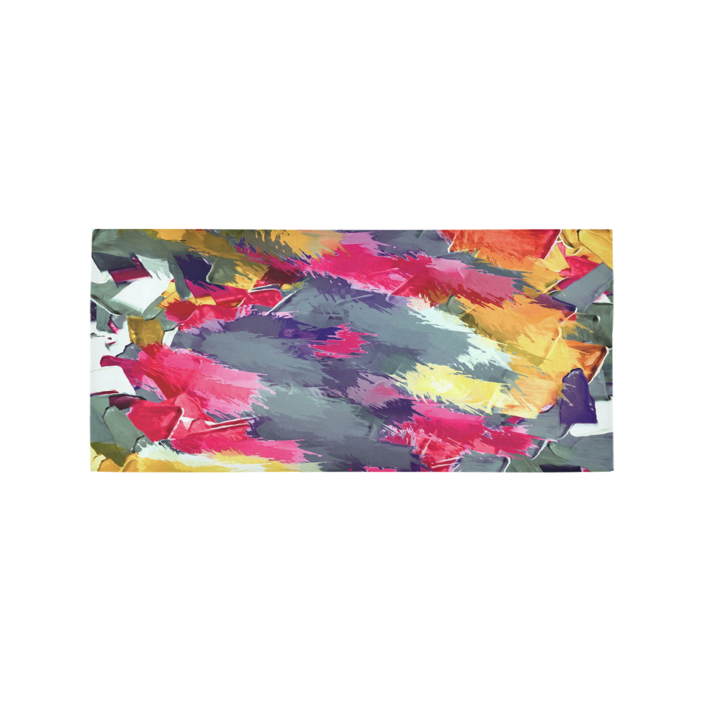 splash painting texture abstract background in red purple yellow Area Rug 7'x3'3''