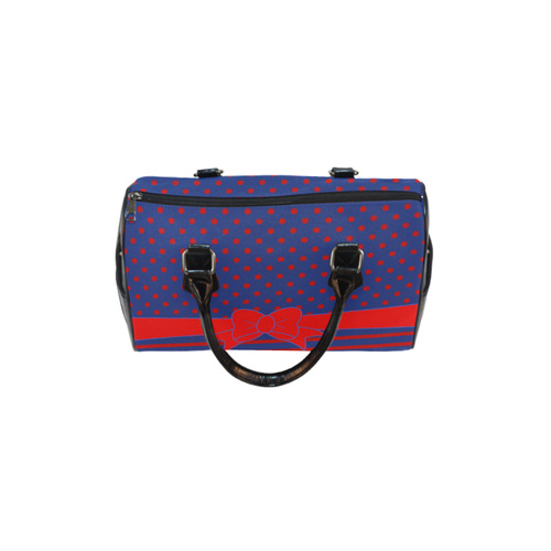 Polka Dots Stripes Comic Ribbon blue red Boston Handbag (Model 1621)
