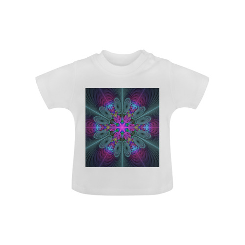 Mandala From Center Colorful Fractal Art With Pink Baby Classic T-Shirt (Model T30)