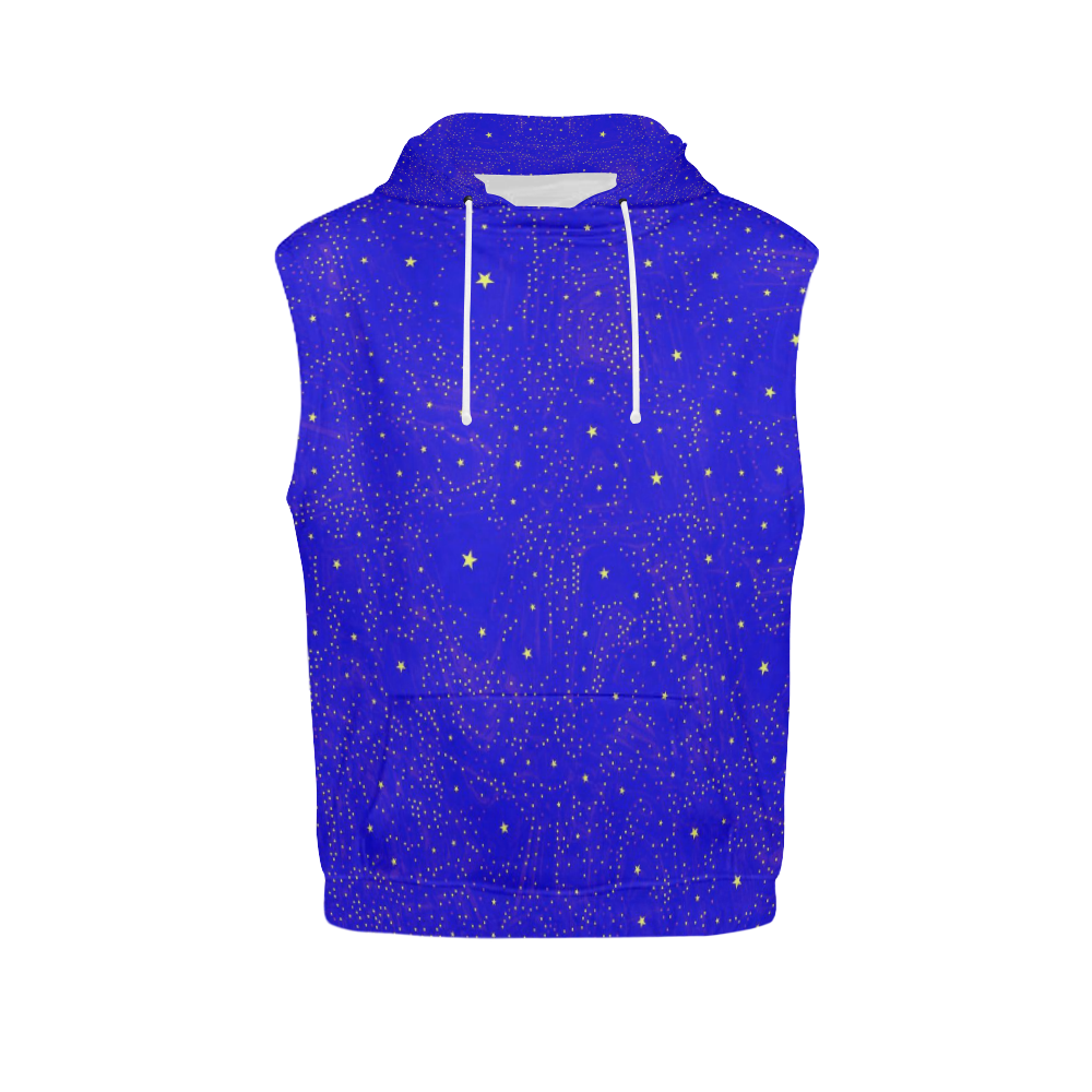 Awesome allover Stars 01F by FeelGood All Over Print Sleeveless Hoodie for Women (Model H15)