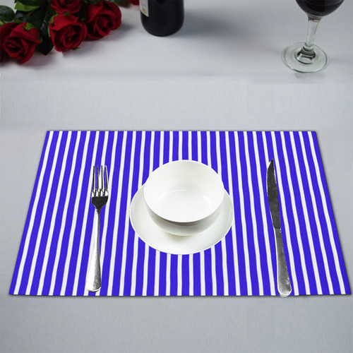 Blue White Candy Striped Placemat 12’’ x 18’’ (Set of 6)