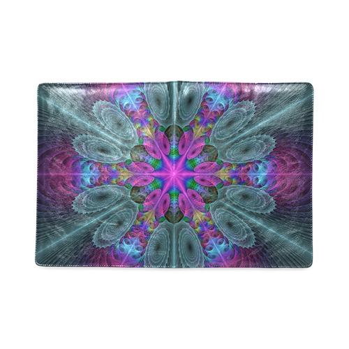 Mandala From Center Colorful Fractal Art With Pink Custom NoteBook B5