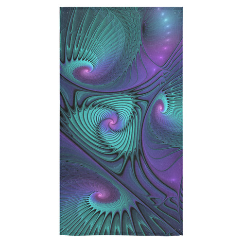 Purple meets Turquoise modern abstract Fractal Art Bath Towel 30"x56"