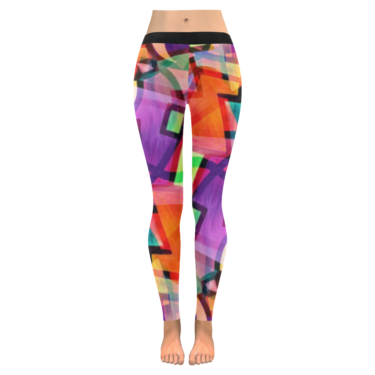 Daylight Over The City Women's Low Rise Leggings (Invisible Stitch) (Model L05)