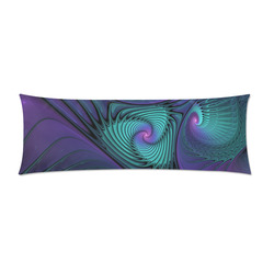 Purple meets Turquoise modern abstract Fractal Art Custom Zippered Pillow Case 21"x60"(Two Sides)