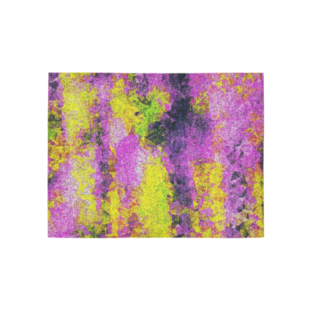 vintage psychedelic painting texture abstract in pink and yellow with noise and grain Area Rug 5'3''x4'