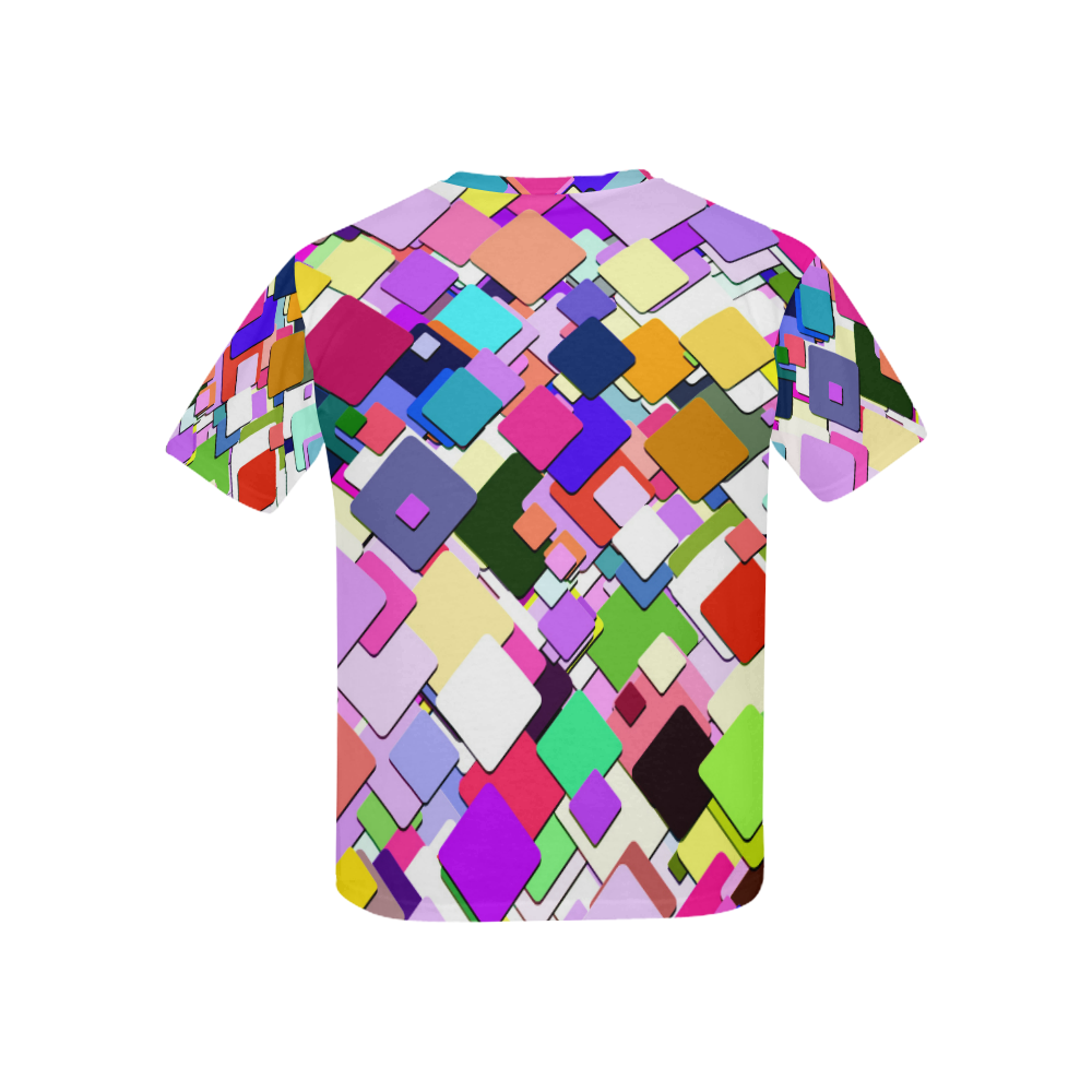 Colorful Squares Geometric Pattern Kids' All Over Print T-shirt (USA Size) (Model T40)